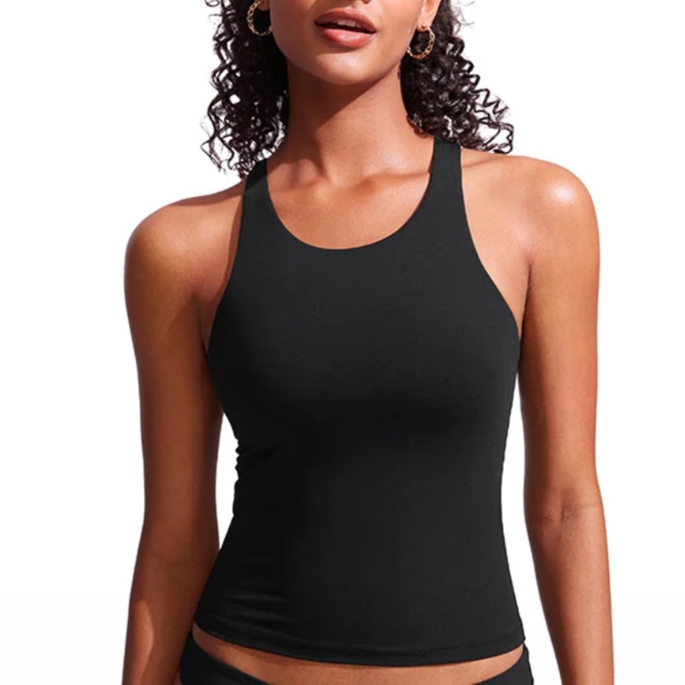 ✨NWT✨ CRZ YOGA Black Racerback Tank Top / Swim Tankini a Large